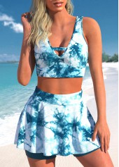 Tie Dye Print Cut Out Bikini Set