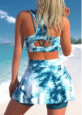 Tie Dye Print Cut Out Bikini Set