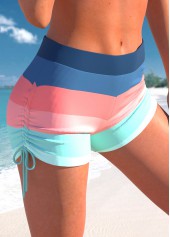 Striped Criss Cross Multi Color Bikini Set