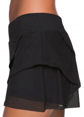 Layered Black High Waisted Swim Skirt
