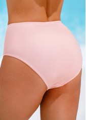 Mid Waisted Pink Stretch Bikini Bottom