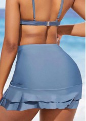 Criss Cross Front Dusty Blue Bikini Set