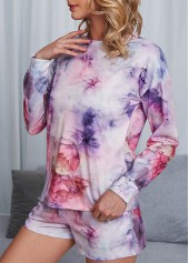 Tie Dye Print Multi Color Loungewear Set