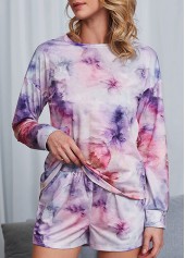 Tie Dye Print Multi Color Loungewear Set