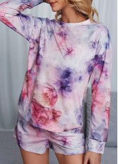 Tie Dye Print Multi Color Loungewear Set