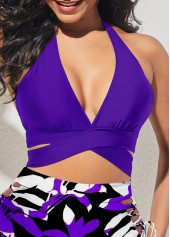 Criss Cross Tie Purple Bikini Set