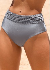 Mid Waisted Stretch Grey Bikini Bottom
