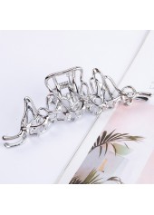 Metal Detail Silvery White Cutout Barrette