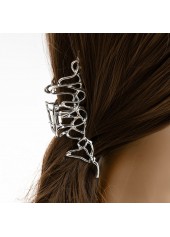 Metal Detail Silvery White Cutout Barrette