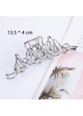 Metal Detail Silvery White Cutout Barrette