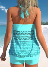 Hollow Lace Mint Green Tankini Top-No Bottom