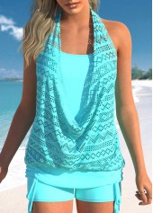 Hollow Lace Mint Green Tankini Top-No Bottom