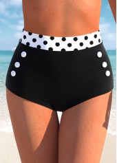Polka Dot Patchwork White Bikini Set