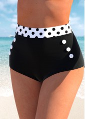 Polka Dot Patchwork White Bikini Set