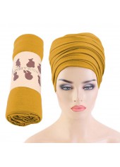 Stretchy Polyester Fold Ginger Turban Hat