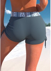 Tribal Print Dusty Blue Mid Waisted Swim Shorts