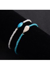 Multi Color Beads Plastic Anklet Set