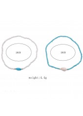 Multi Color Beads Plastic Anklet Set