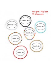 Beads Detail Layered Design Multi Color Anklet Set