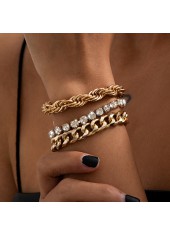 Layered Golden Chain Design Bracelet Set