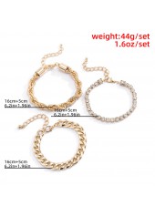 Layered Golden Chain Design Bracelet Set