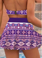 Halter Tribal Print Purple Bikini Set