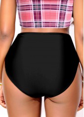High Waisted Button Black Bikini Bottom