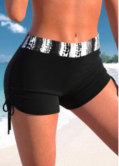 Tie Dye Print Criss Cross Black Bikini Set