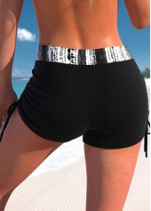 Tie Dye Print Criss Cross Black Bikini Set