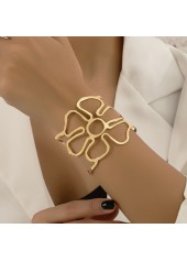 Metal Golden Hollow Out Open Bracelet