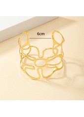 Metal Golden Hollow Out Open Bracelet