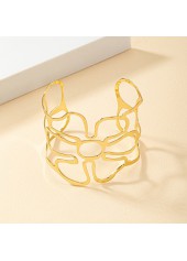 Metal Golden Hollow Out Open Bracelet
