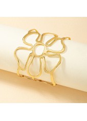 Metal Golden Hollow Out Open Bracelet