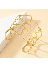 Metal Golden Hollow Out Open Bracelet