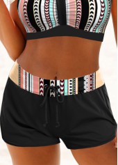 Striped Metal Ring Multi Color Bikini Set