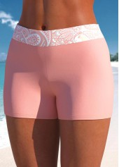 Paisley Print Bowknot Pink Tankini Set