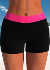 Floral Print Double Straps Hot Pink Tankini Set