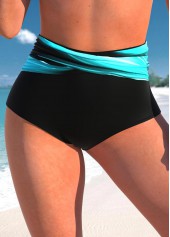 High Waisted Cyan Ombre Bikini Bottom