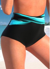 High Waisted Cyan Ombre Bikini Bottom