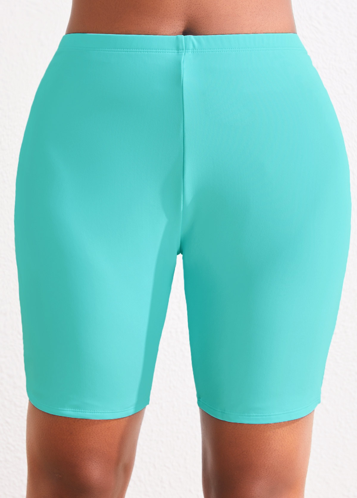 High Waisted Mint Green Plus Size Swim Shorts USD 20.98