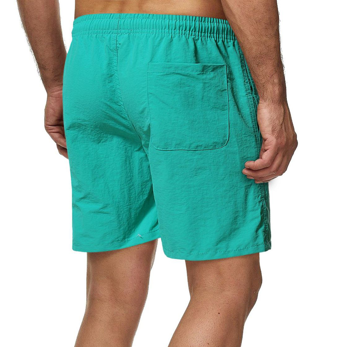 High Waisted Pocket Mint Green Men's Swim Trunks USD 16.98