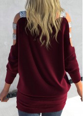 Velvet Wine Red Ladder Cutout T Shirt