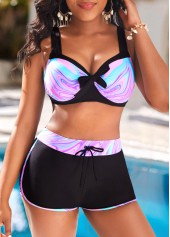 Ombre Bowknot Multi Color Bikini Set