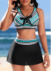 Polka Dot Criss Cross Cyan Bikini Set