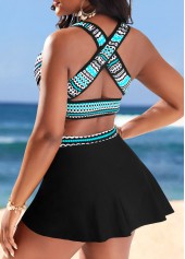 Polka Dot Criss Cross Cyan Bikini Set