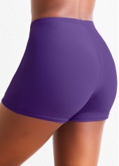 Geometric Print Metal Ring Purple Tankini Top-No Bottom