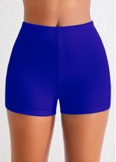 Stretchy Mid Waisted Blue Swimwear Shorts