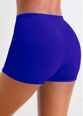 Stretchy Mid Waisted Blue Swimwear Shorts