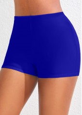 Stretchy Mid Waisted Blue Swimwear Shorts