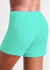 High Waisted Mint Green Plus Size Swim Shorts